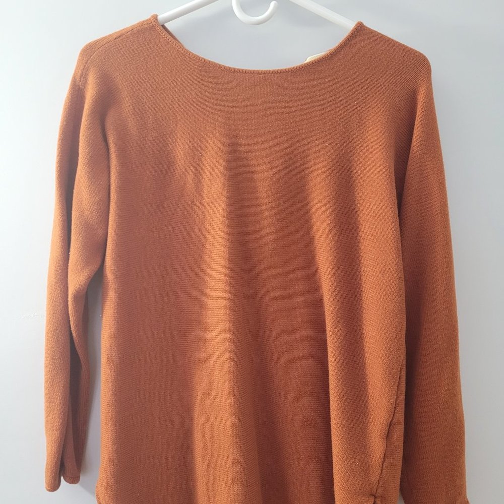Michael Kors MK Womens Maple Leaf Top Long Sleeve Sweater Size S